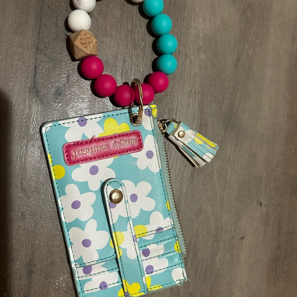 Simply Southern Kids Floral Wristlet - Blue and Pink